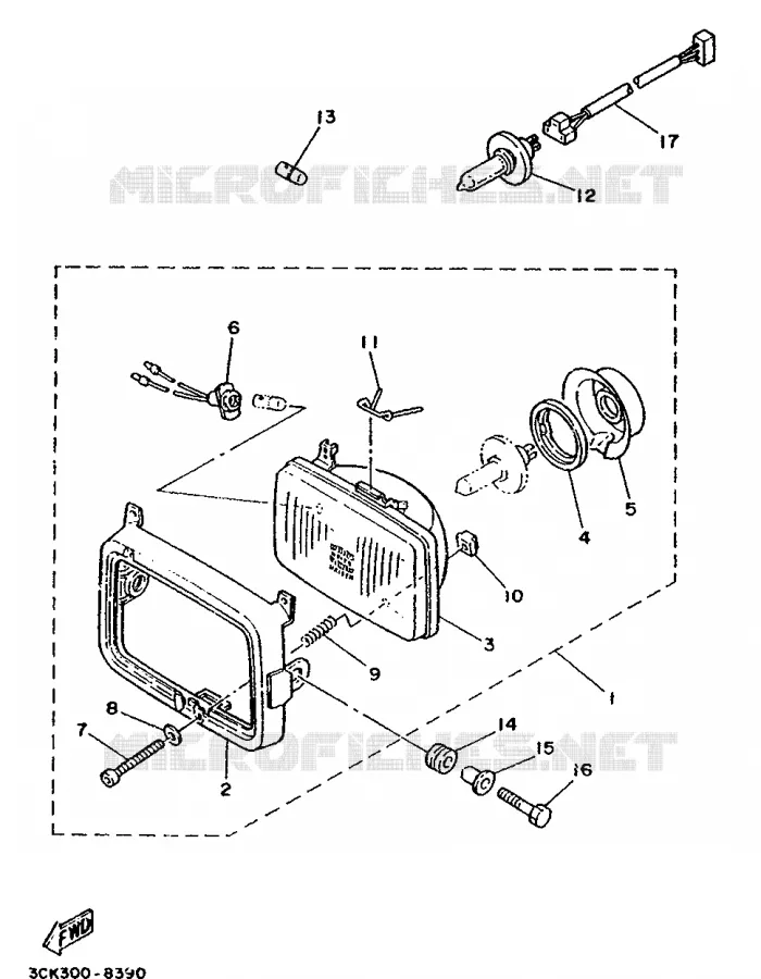 PHARE  Yamaha MOTO 240 1988 TDR  TDR240