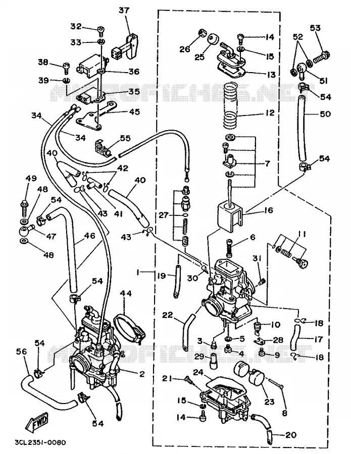 CARBURATEUR Yamaha MOTO 240 1990 TDR  TDR240