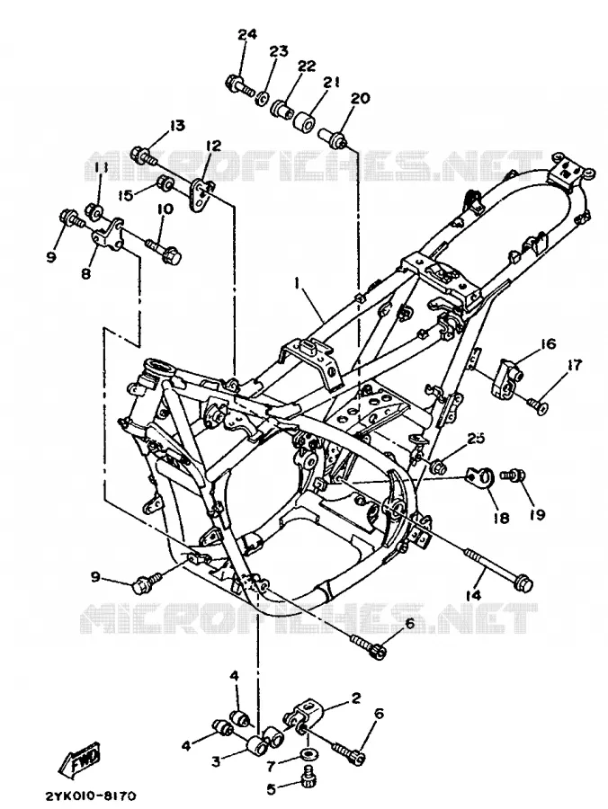CADRE Yamaha MOTO 240 1990 TDR  TDR240