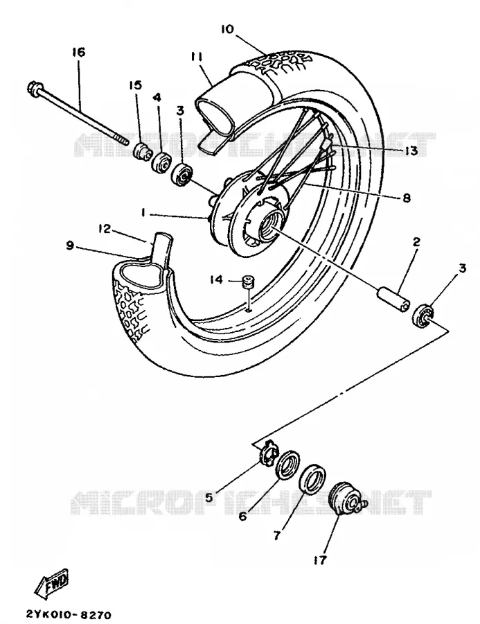 ROUE AVANT Yamaha MOTO 240 1990 TDR  TDR240