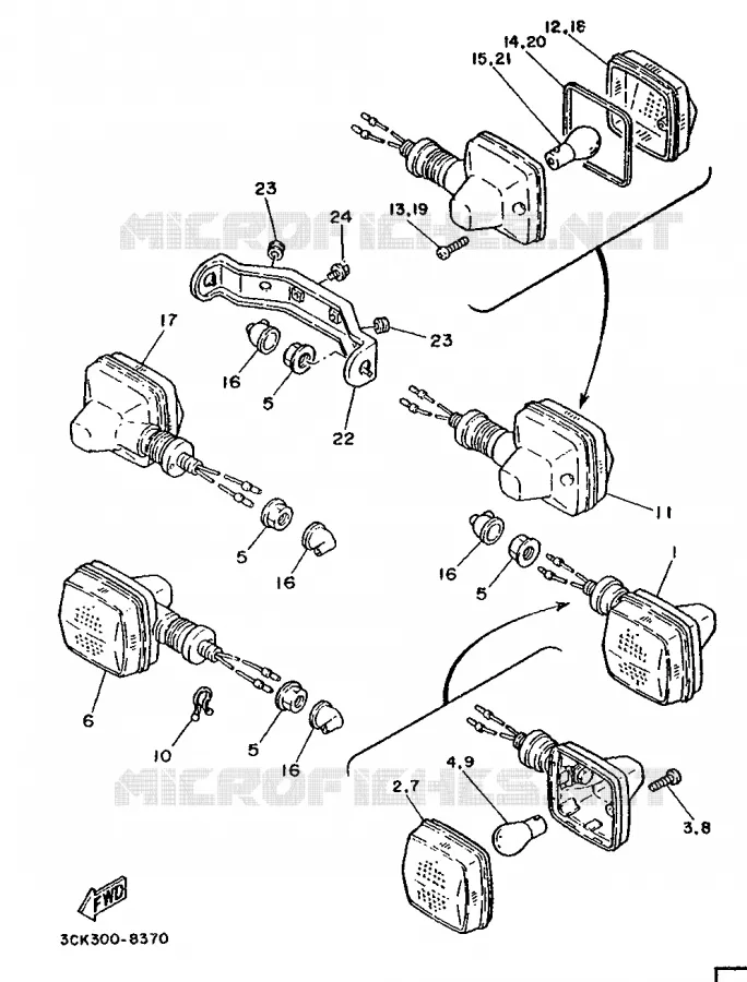 CLIGNOTANT Yamaha MOTO 250 1988 TDR  TDR250