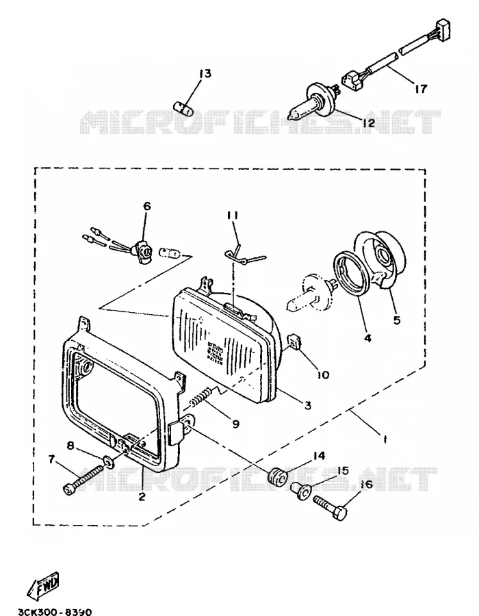 PHARE  Yamaha MOTO 250 1988 TDR  TDR250