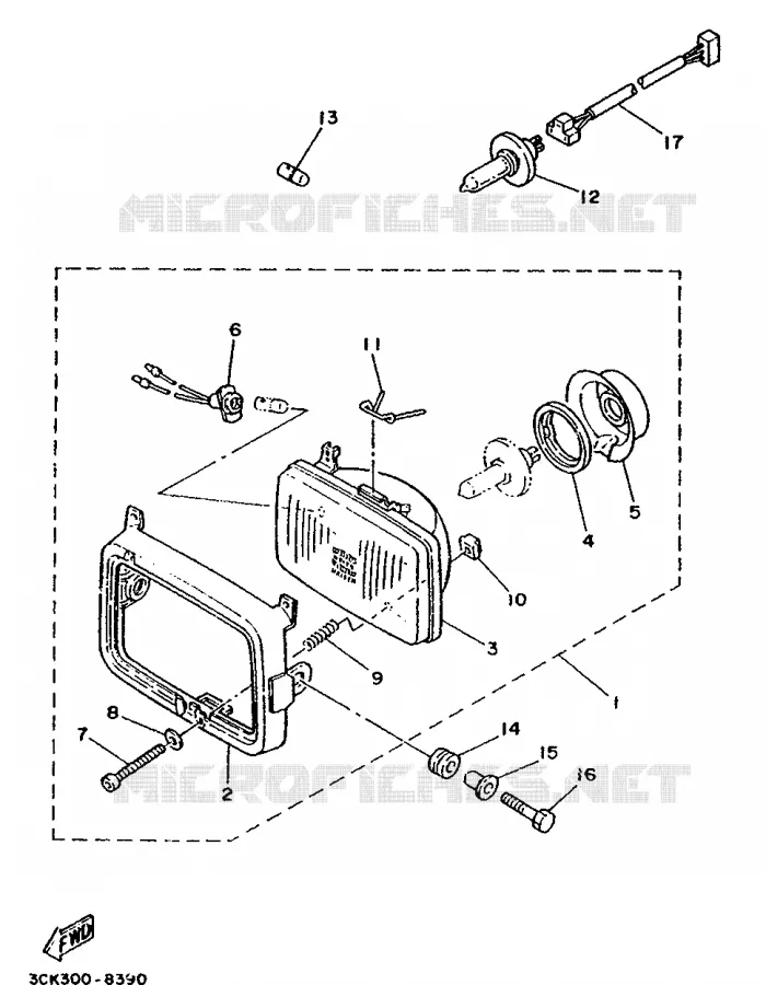 PHARE  Yamaha MOTO 250 1988 TDR  TDR250