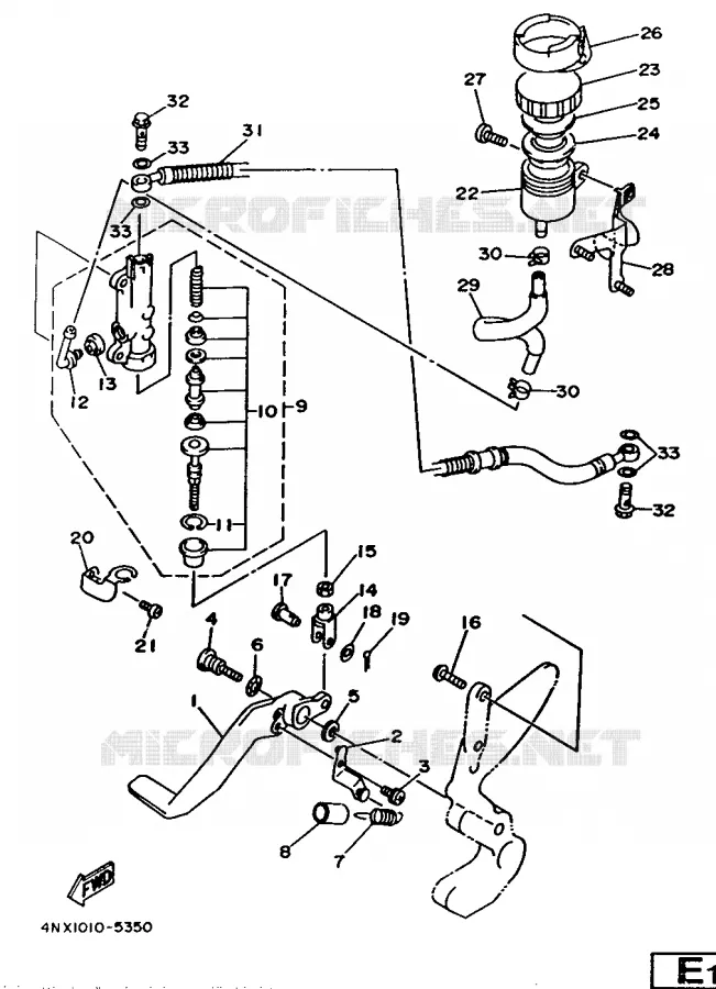 MAITRE CYLINDRE DE FREIN ARRIERE Yamaha MOTO 850 1996 TRX  TRX850