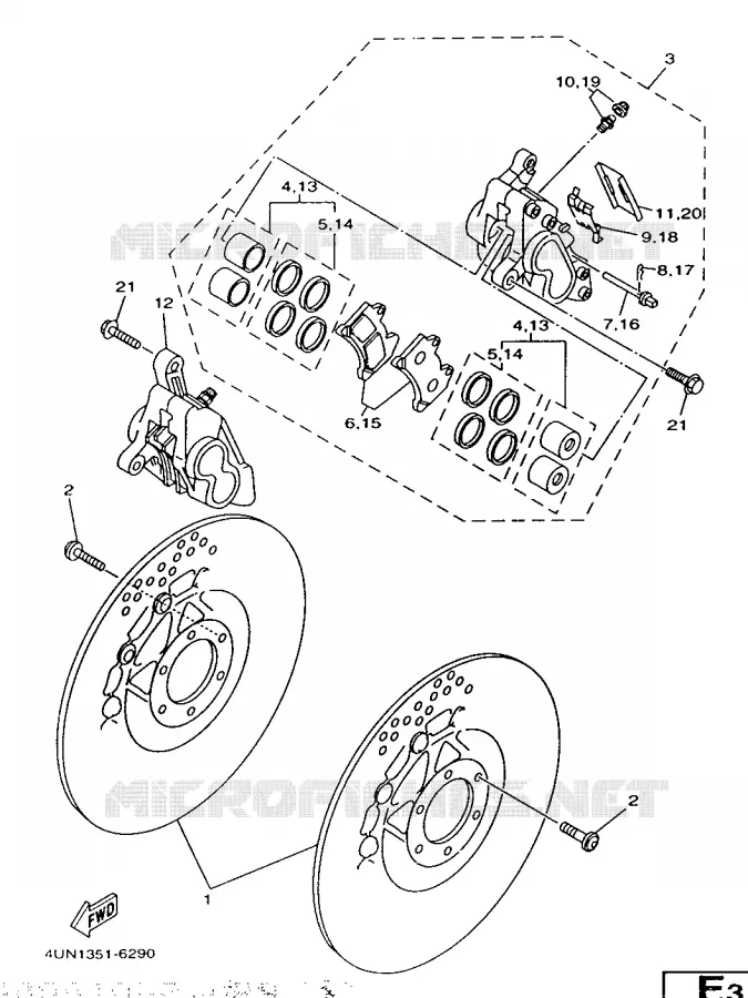 ETRIER DE FREIN AVANT Yamaha MOTO 850 1996 TRX  TRX850