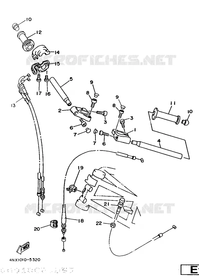 GUIDON ET CABLES Yamaha MOTO 850 1997 TRX  TRX850