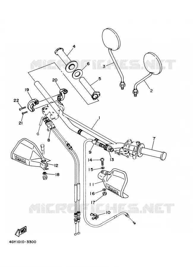 GUIDON ET CABLES Yamaha MOTO 250 2002 TTR  TT250R