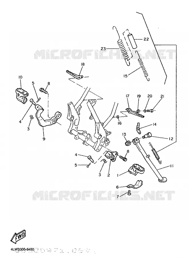 SUPPORT / REPOSE PIEDS Yamaha MOTO 600 1996 TTE  TT600E