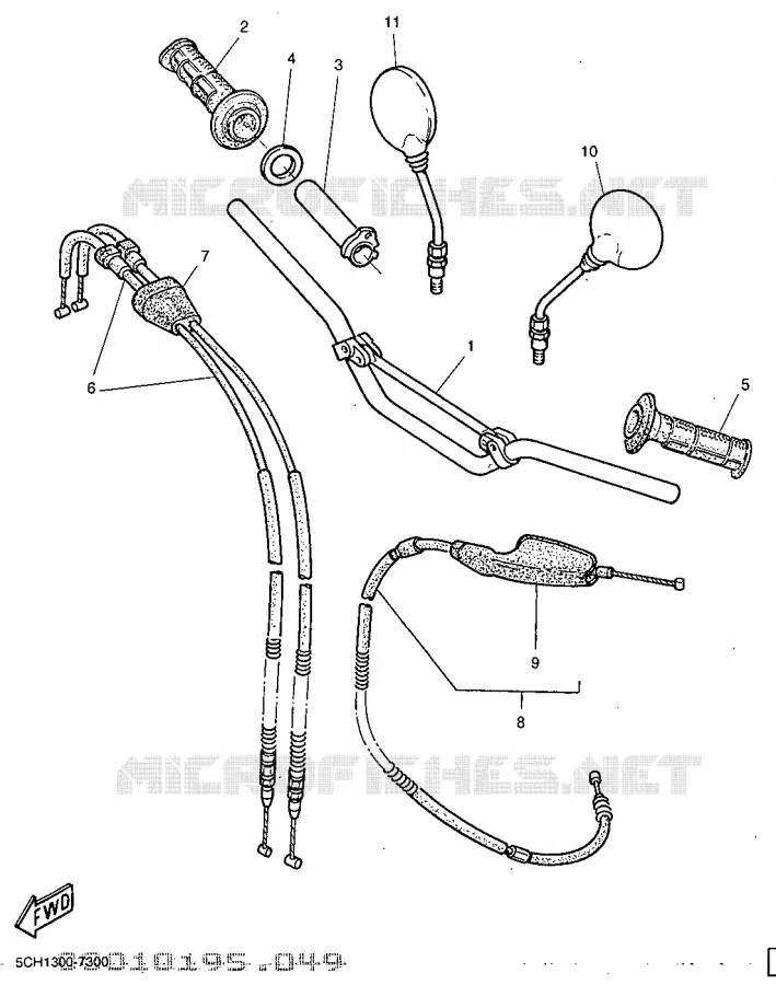 GUIDON ET CABLES Yamaha MOTO 600 1997 TTR  TT600R