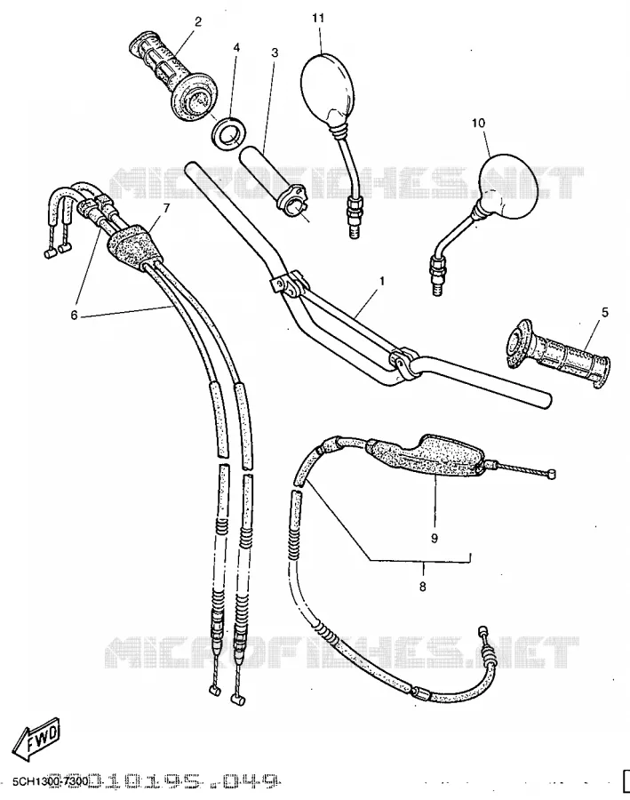 GUIDON ET CABLES Yamaha MOTO 600 1997 TTR  TT600R