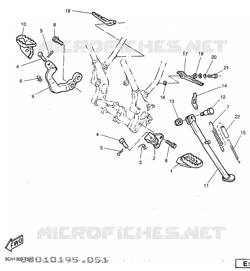 SUPPORT / REPOSE PIEDS Yamaha MOTO 600 1997 TTR  TT600R