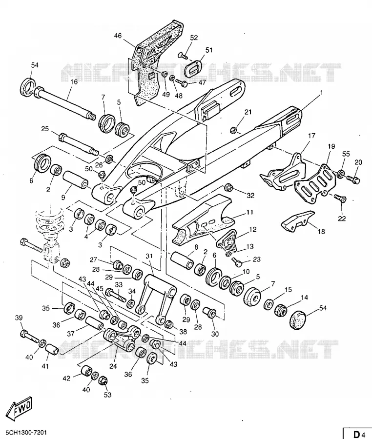 BRAS ARRIERE Yamaha MOTO 600 1999 TTR  TT600R