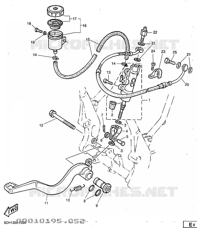 MAITRE CYLINDRE DE FREIN ARRIERE Yamaha MOTO 600 1999 TTR  TT600R