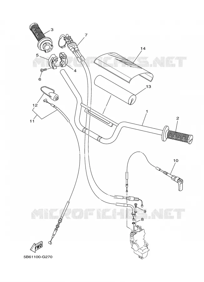GUIDON ET CABLES Yamaha MOTO 110 2009 TTRE  TT-R110EY