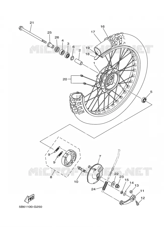 ROUE AVANT Yamaha MOTO 110 2009 TTRE  TT-R110EY