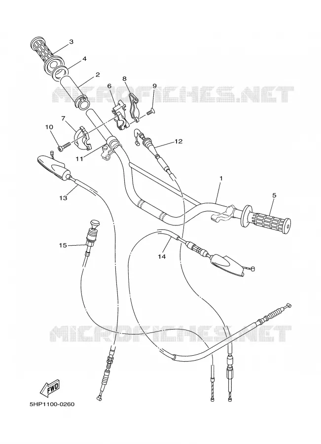 GUIDON ET CABLES Yamaha MOTO 125 2006 TTRE  TTR125E
