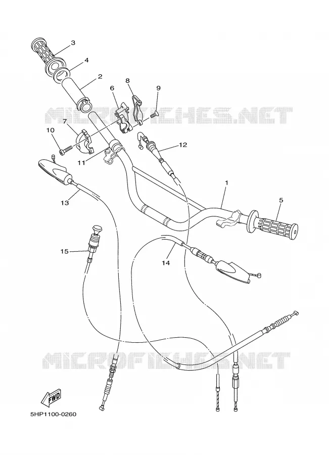 GUIDON ET CABLES Yamaha MOTO 125 2002 TTR  TTR125L