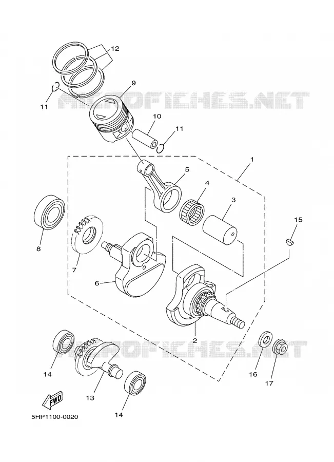 VILEBREQUIN / PISTON Yamaha MOTO 125 2004 TTR  TTR125LE
