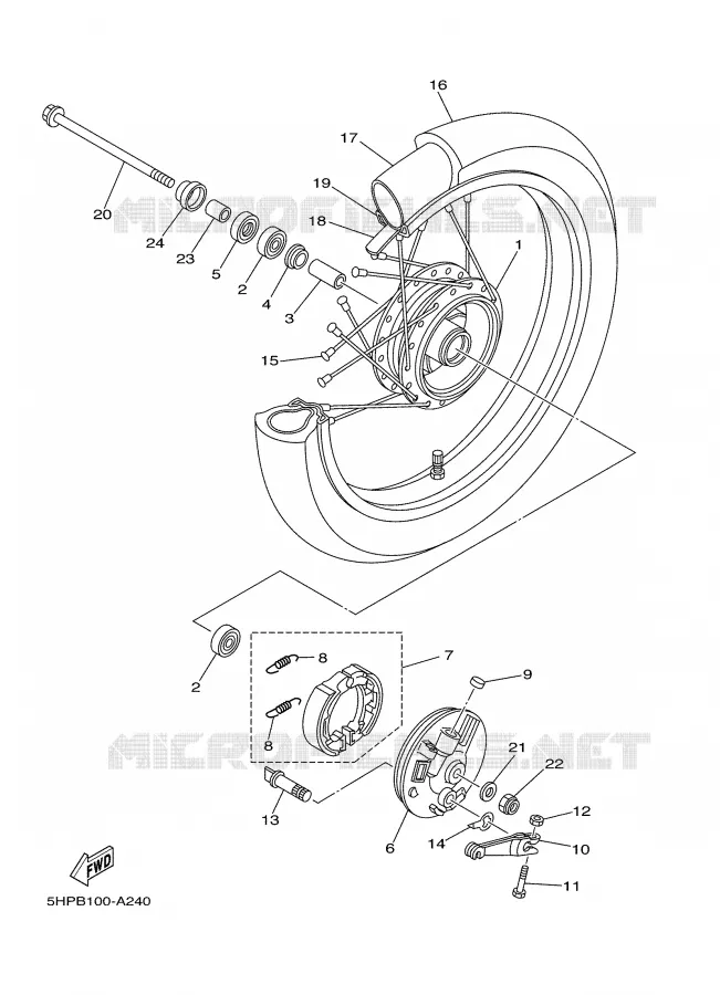 ROUE AVANT Yamaha MOTO 125 2004 TTR  TTR125LE
