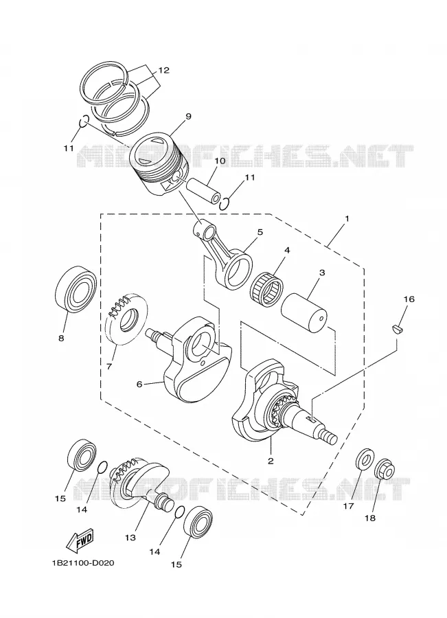 VILEBREQUIN / PISTON Yamaha MOTO 125 2005 TTR  TTR125LE