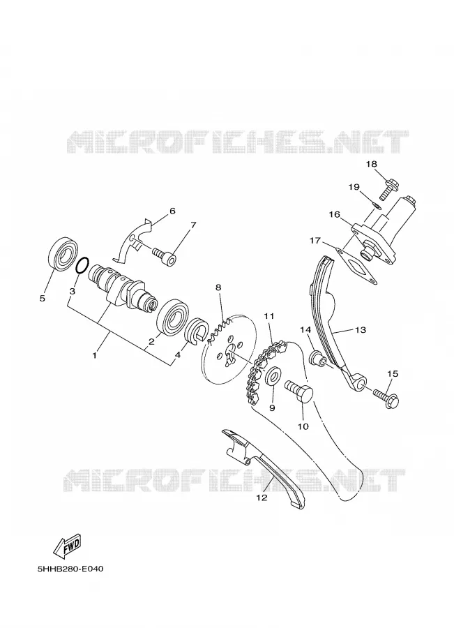 ARBRE A CAMES / CHAINE DE DISTRIBUTION Yamaha MOTO 125 2008 TTR  TTR125LE
