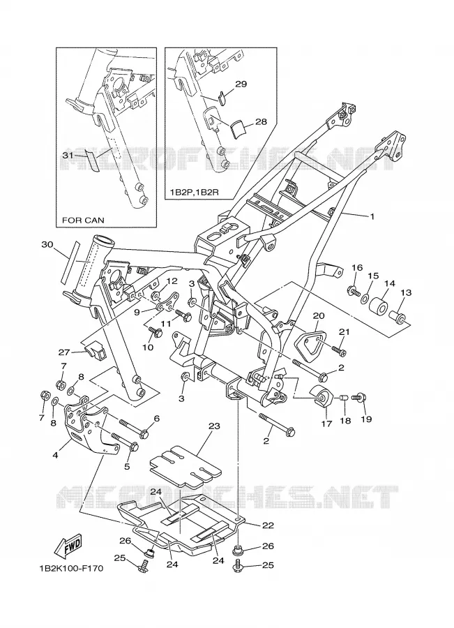 CADRE Yamaha MOTO 125 2007 TTR  TTR125LEW