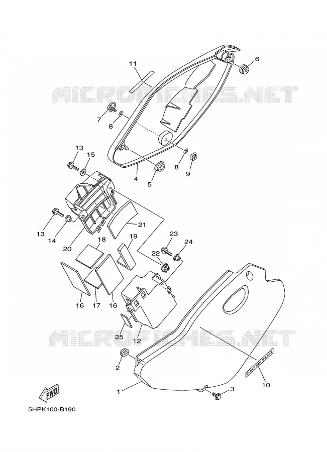 COUVERCLE LATERAL Yamaha MOTO 125 2007 TTR  TTR125LEW