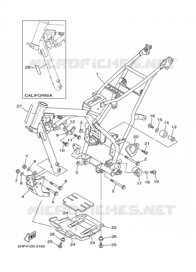 CADRE Yamaha MOTO 125 2000 TTR  TTR125LM