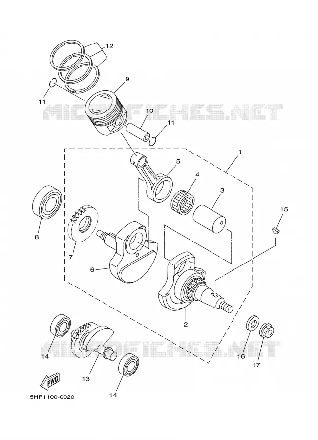VILEBREQUIN / PISTON Yamaha MOTO 125 2000 TTR  TTR125LM