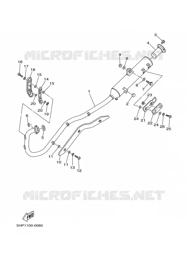 ECHAPPEMENT Yamaha MOTO 125 2000 TTR  TTR125LM