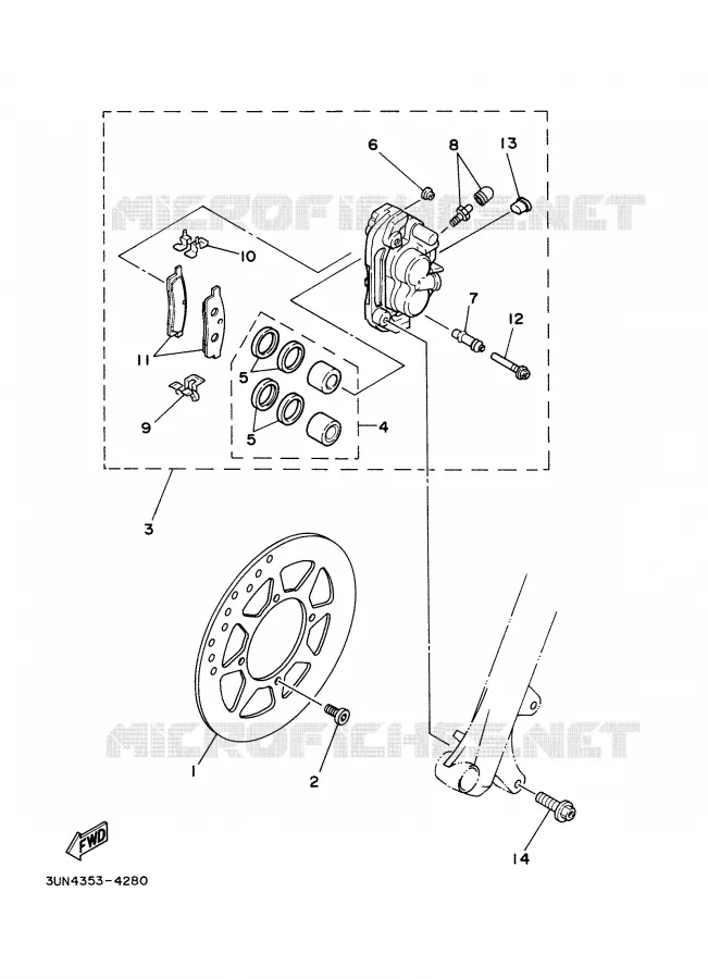 ETRIER DE FREIN AVANT Yamaha MOTO 125 2000 TTR  TTR125LM