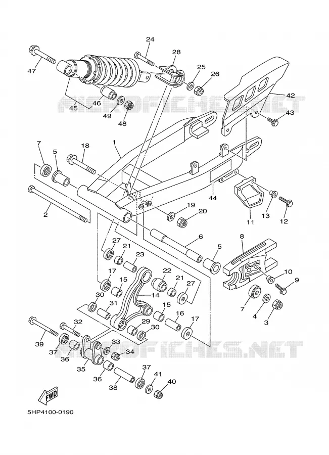 BRAS OSCILLANT / AMORTISSEUR Yamaha MOTO 125 2002 TTR  TTR125LP