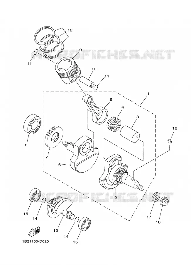 VILEBREQUIN / PISTON Yamaha MOTO 125 2005 TTR  TTR125LT