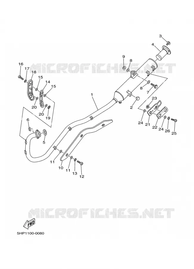 ECHAPPEMENT Yamaha MOTO 125 2000 TTR  TTR125M