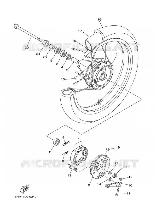 ROUE AVANT Yamaha MOTO 125 2000 TTR  TTR125M