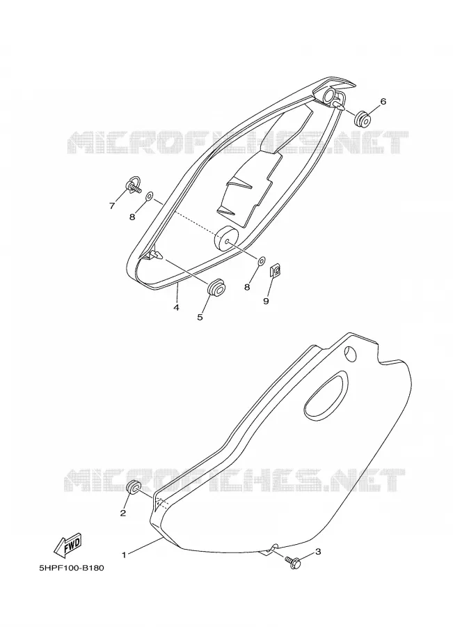 COUVERCLE LATERAL Yamaha MOTO 125 2004 TTR  TTR125S