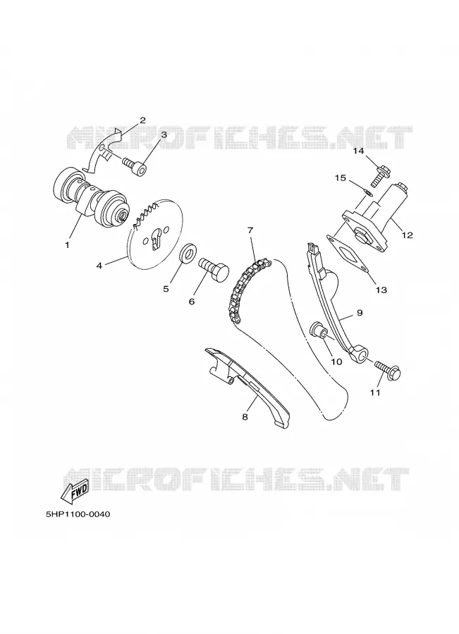 ARBRE A CAMES / CHAINE DE DISTRIBUTION Yamaha MOTO 125 2007 TTR  TTR125W