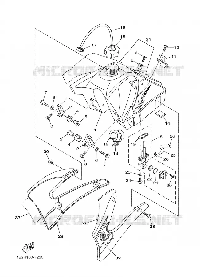 RESERVOIR A ESSENCE Yamaha MOTO 125 2007 TTR  TTR125W