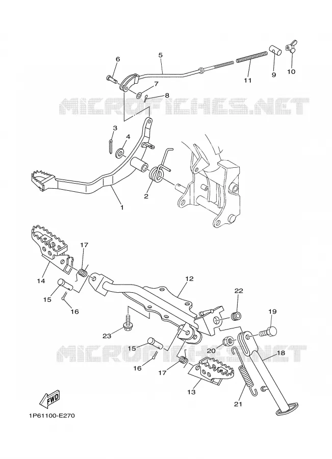 BEQUILLE / REPOSE PIEDS Yamaha MOTO 50 2008 TTRE  TTR50E