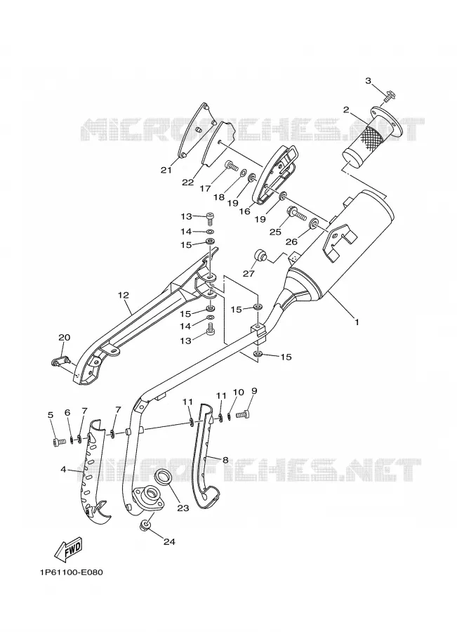 ECHAPPEMENT Yamaha MOTO 50 2008 TTRE  TTR50EX