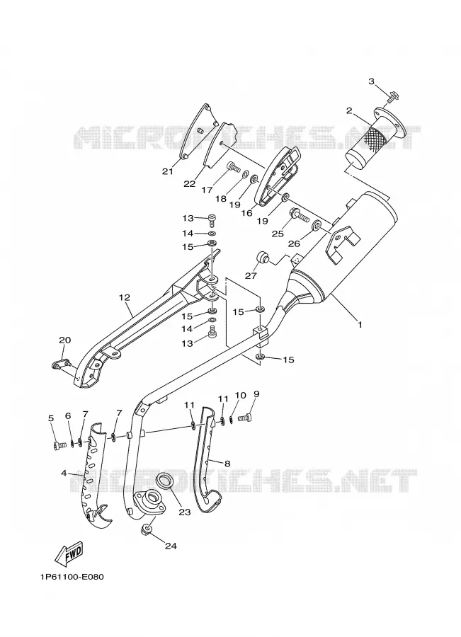 ECHAPPEMENT Yamaha MOTO 50 2008 TTRE  TTR50EX