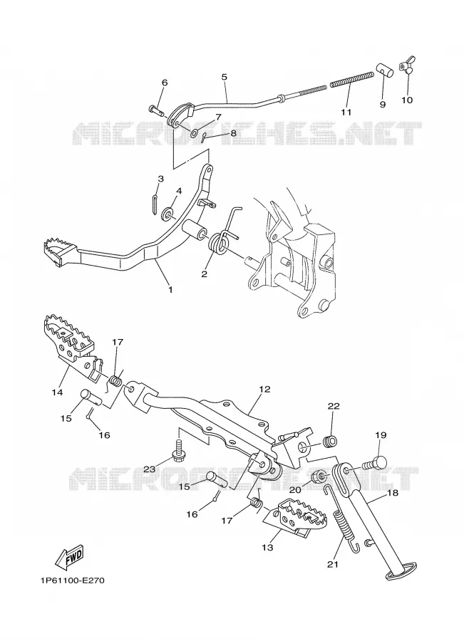 BEQUILLE / REPOSE PIEDS Yamaha MOTO 50 2008 TTRE  TTR50EX