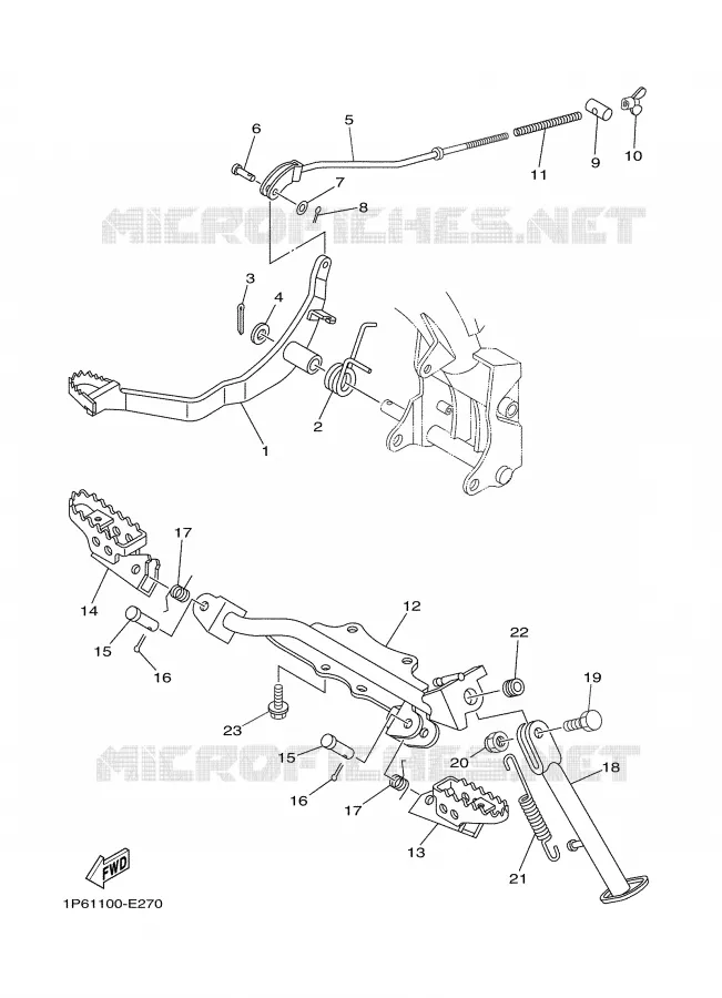 BEQUILLE / REPOSE PIEDS Yamaha MOTO 50 2009 TTRE  TTR50EY