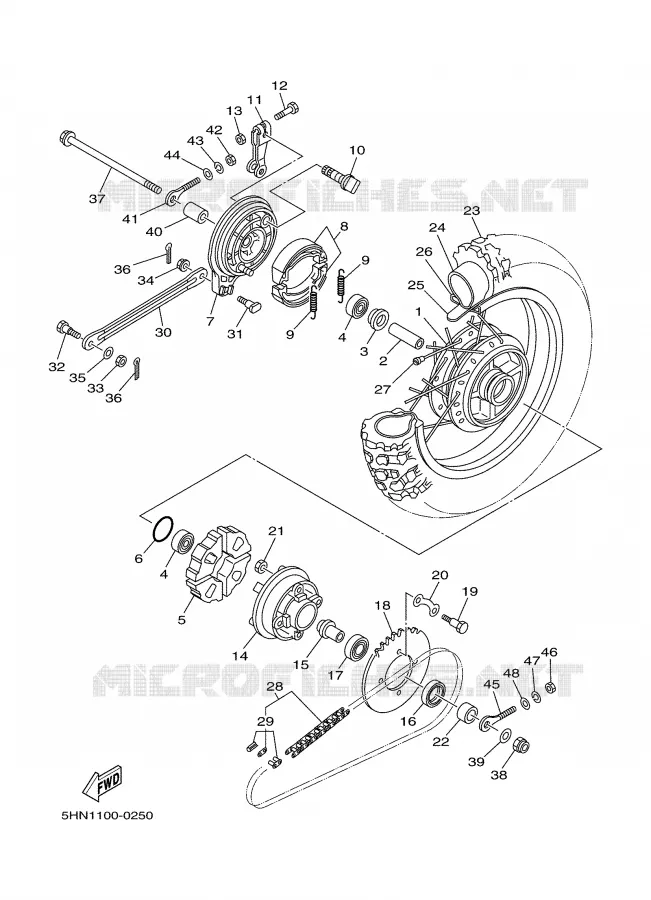 ROUE ARRIERE Yamaha MOTO 90 2000 TTR  TTR90