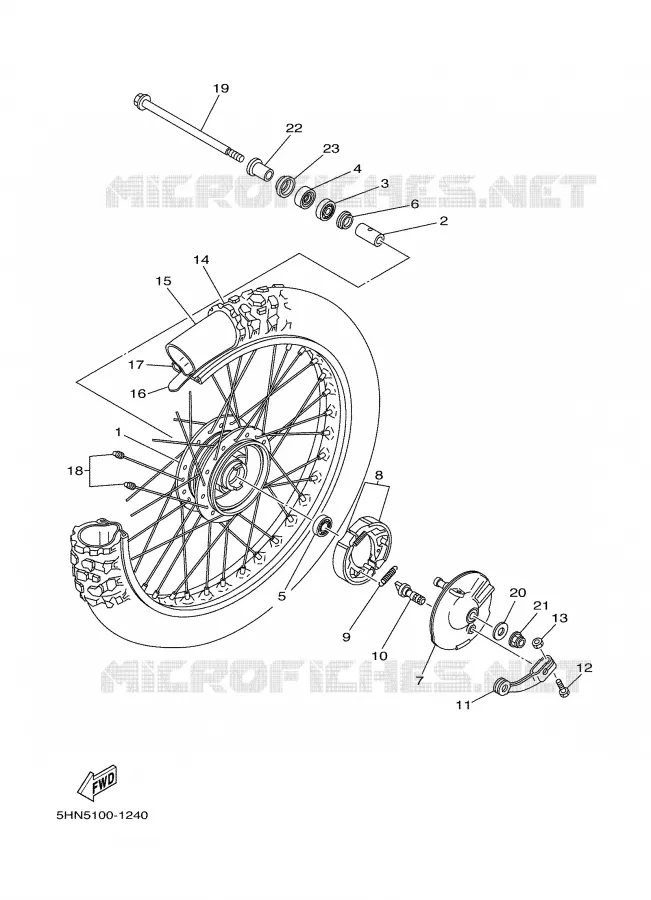 ROUE AVANT Yamaha MOTO 90 2001 TTR  TTR90