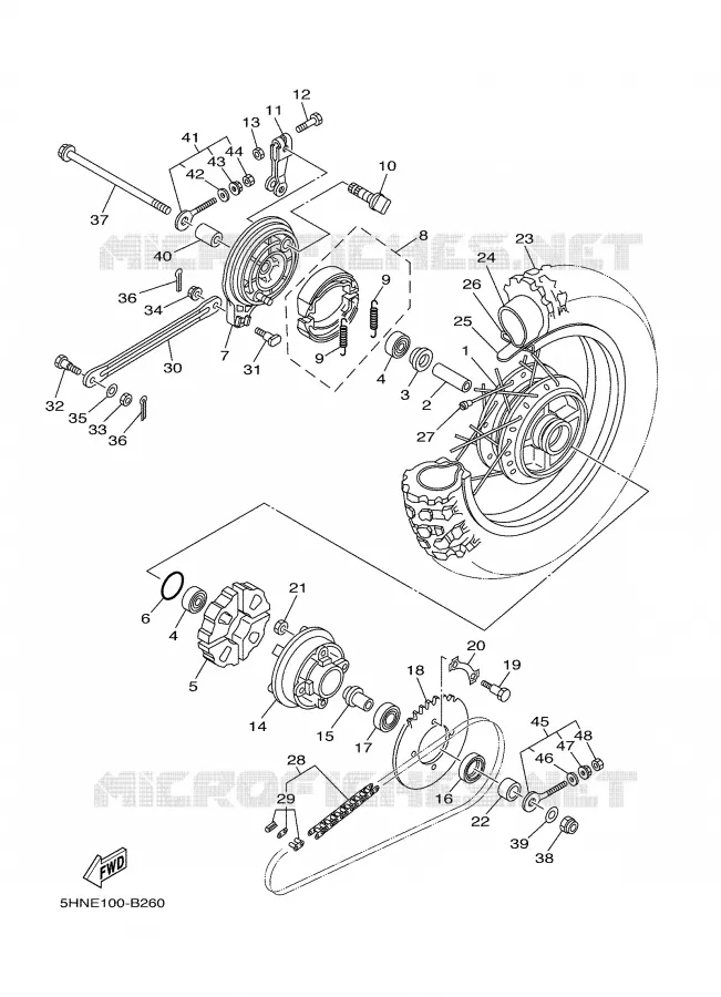 ROUE ARRIERE Yamaha MOTO 90 2004 TTRE  TTR90E
