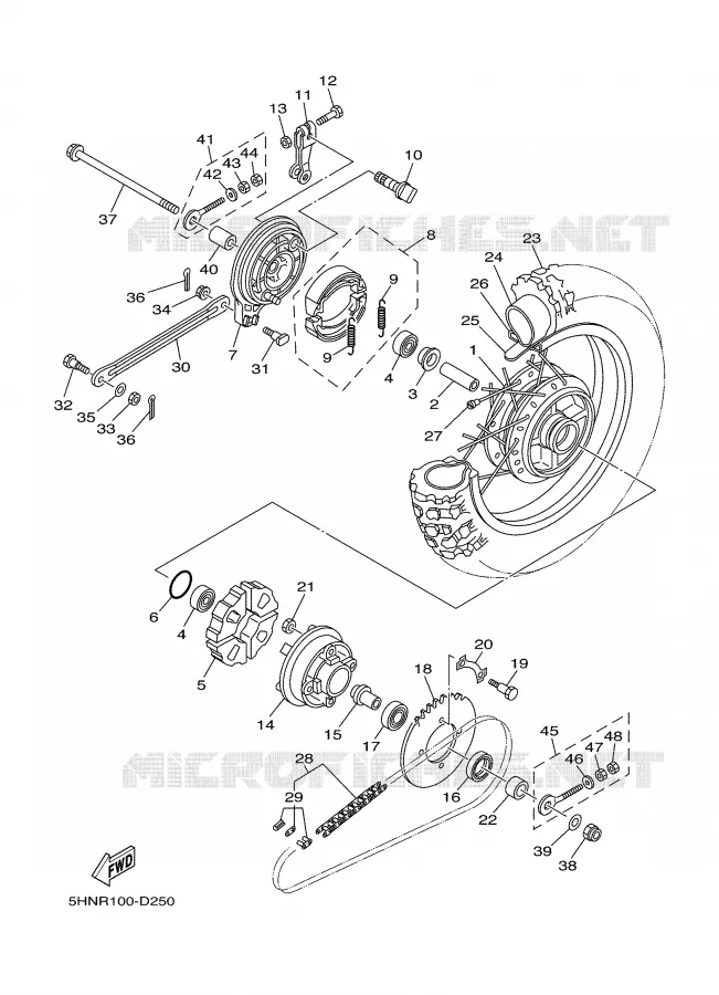 ROUE ARRIERE Yamaha MOTO 90 2007 TTRE  TTR90E