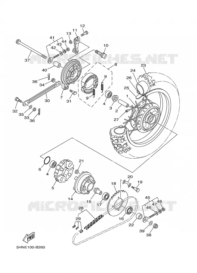 ROUE ARRIERE Yamaha MOTO 90 2004 TTRE  TTR90ES