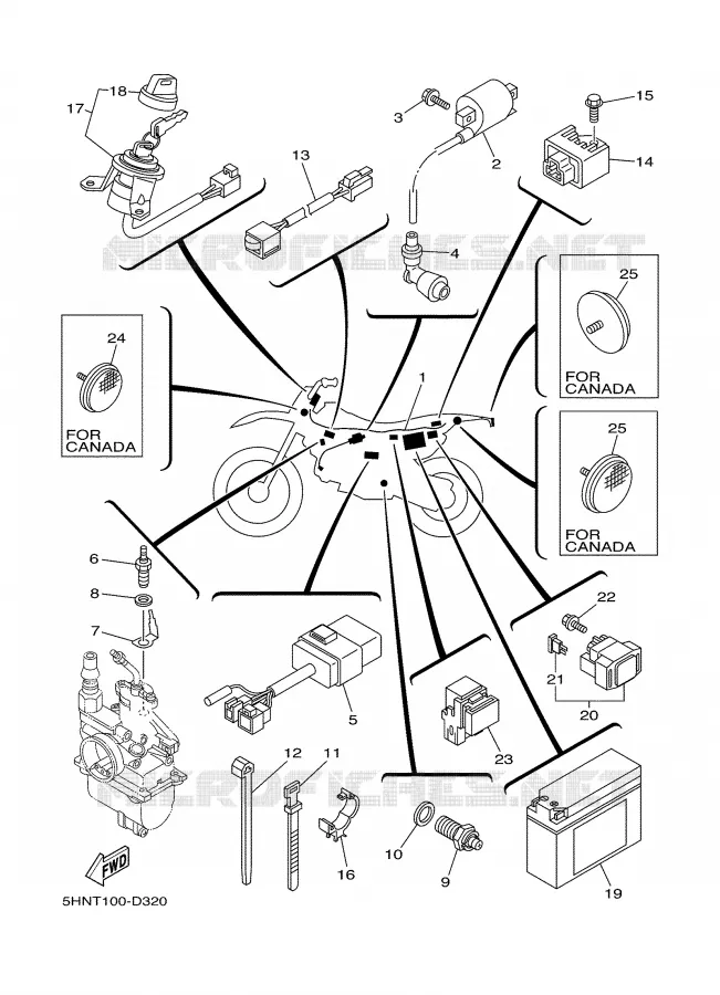 PARTIE ELECTRIQUE 1 Yamaha MOTO 90 2005 TTRE  TTR90ET