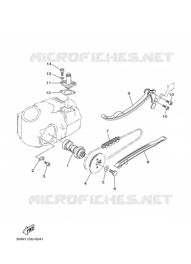 ARBRE A CAMES / CHAINE DE DISTRIBUTION Yamaha MOTO 90 2007 TTRE  TTR90EW